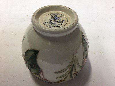 Lot 69 - Moorcroft pottery vase/pot with tube lined vine leaf and wheat design, with original paper label to the base.