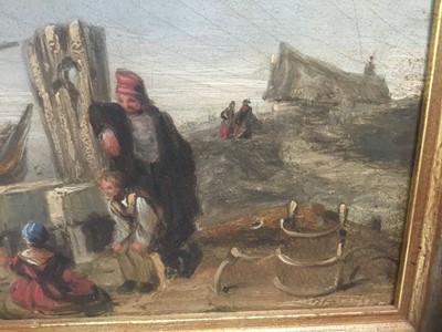 Lot 14 - 19th century oil on panel coastal scene
