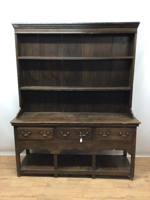 Lot 1446 - 18th century oak high dresser