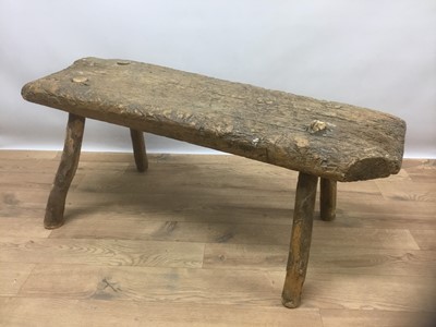 Lot 1074 - 19th century rustic long stool