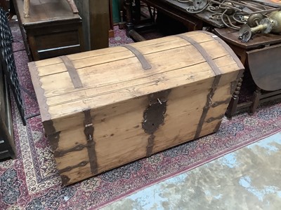 Lot 417 - 19th century Continental domed trunk