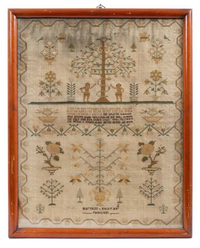 Lot 849 - Fine quality William IV sampler by Mary Ann Darby, 1831