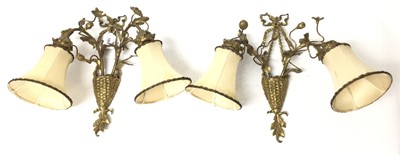 Lot 1500 - Pair of French gilt metal wall lights