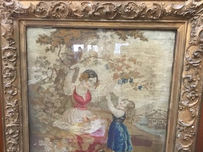 Lot 64 - 19th century needlework picture of harversters
