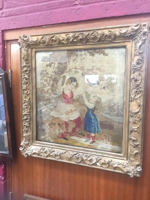 Lot 64 - 19th century needlework picture of harversters
