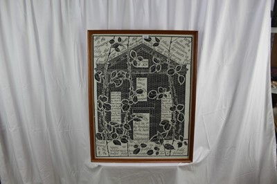 Lot 134 - Quinlan Terry (b. 1937) signed linocut - The House of Joy, signed and dedicated, 81cm x 63cm, in glazed frame