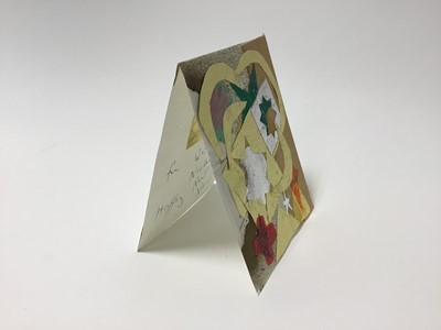 Lot 1490 - Winifred Nicholson (1893-1981) collage and mixed media -  New  Years card  inscribed by the artist to her friend Pamela Chandler (1928-1993)