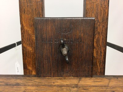 Lot 1478 - A large late 19th century Rowney artist's easel - indistinctly stamped London Artists Colourmen, Made in England on the upper restraint