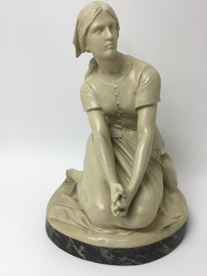 Lot 878 - After Henri Chapu (1833-1891): terracotta figure of Joan of Arcc