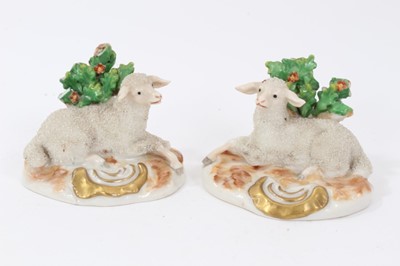 Lot 126 - Collection of mostly Victorian Staffordshire sheep figures, together with a pair of Samson sheep and some further animal figures (13)