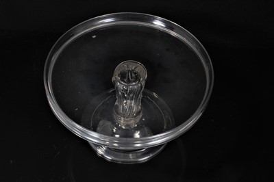Lot 128 - Georgian glass tazza, with circular galleried top, moulded stem, domed folded foot, 20cm diameter