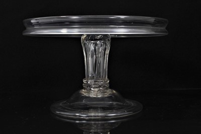 Lot 128 - Georgian glass tazza, with circular galleried top, moulded stem, domed folded foot, 20cm diameter