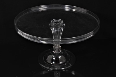 Lot 129 - Georgian glass tazza, with circular galleried top, moulded and collared stem, domed folded foot, 29.5cm diameter