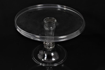 Lot 130 - Georgian glass tazza, with circular galleried top, moulded and collared stem, domed folded foot, 27 diameter