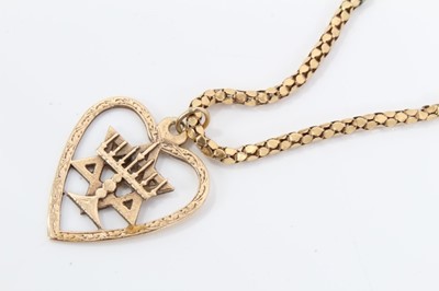 Lot 5 - 9ct gold Jewish pendant on 18ct gold chain