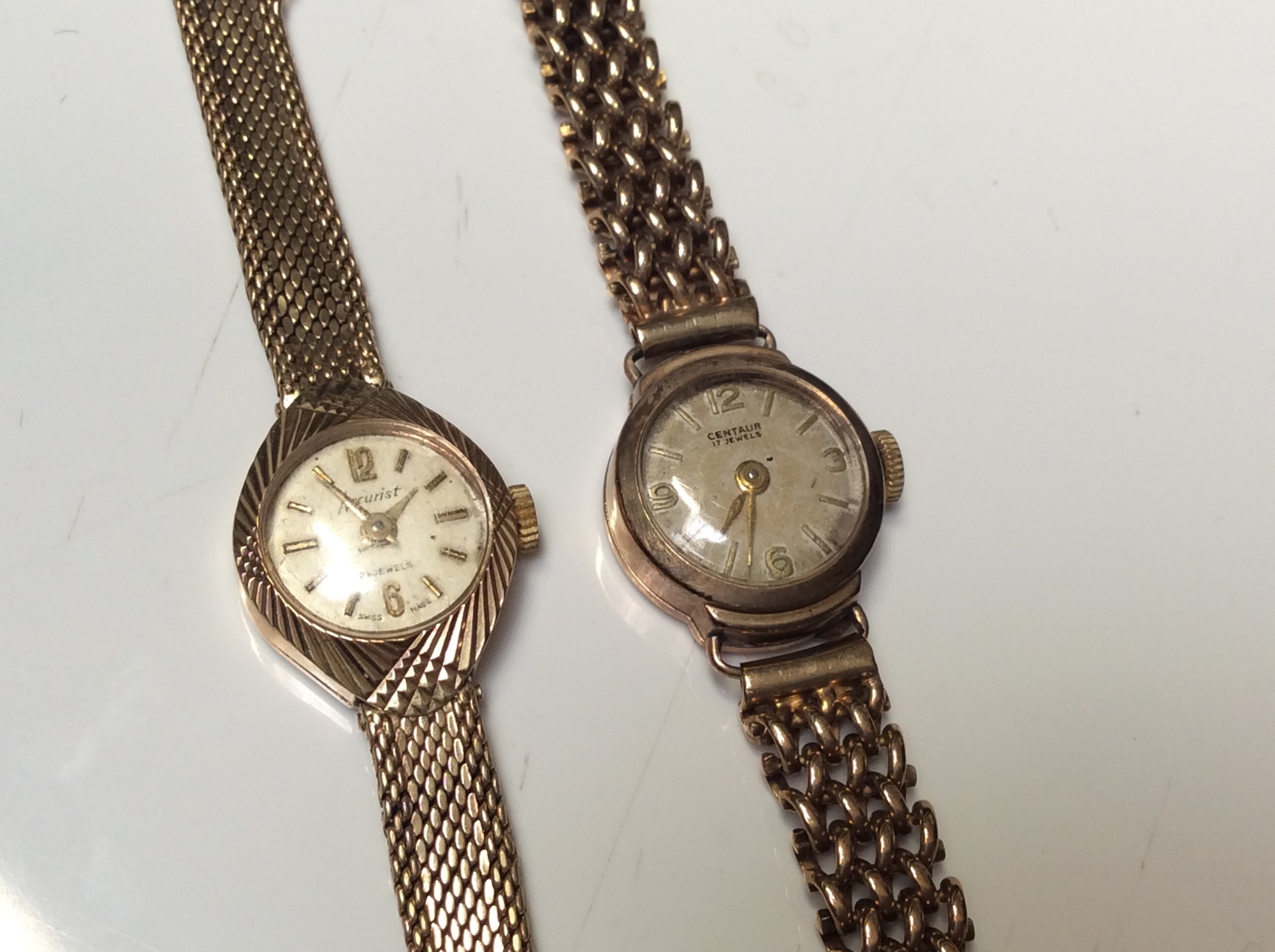Lot 9 Two ladies' 9ct gold vintage wristwatches