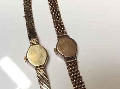 Lot 9 - Two ladies' 9ct gold vintage wristwatches