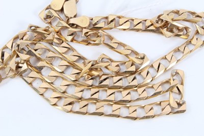 Lot 20 - 9ct gold flat curb link chain