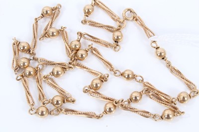 Lot 21 - 9ct gold ball and fancy link chain