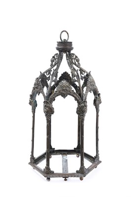 Lot 992 - 19th century Gothic brass hall lantern