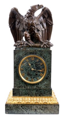 Lot 762 - Fine 19th century French mantel clock with bronze Imperial eagle mount