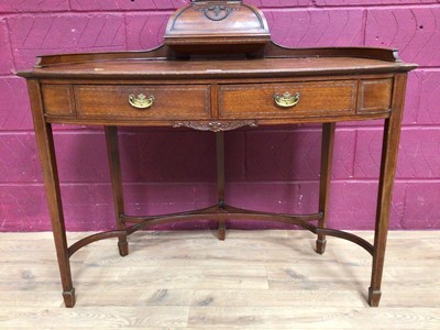 Lot 306 - Edwardian ladies mahogany writing table with letter/stationery compartment and two drawers