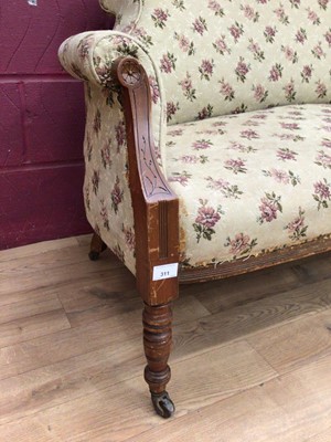 Lot 311 - Edwardian salon suite comprising sofa, pair of tub chairs and a pair of side chairs