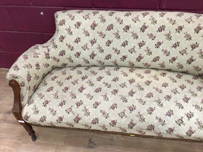 Lot 311 - Edwardian salon suite comprising sofa, pair of tub chairs and a pair of side chairs
