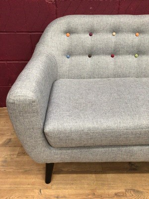 Lot 368 - Contemporary grey upholstered two seater settee
