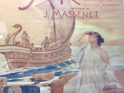 Lot 23 - After Albert Maignan, period lithographic print, Opera poster for Ariane by Massenet