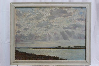 Lot 1068 - Fid Harnack oil on board, Strood Channel, signed and inscribed verso