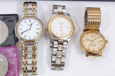 Lot 67 - Ladies 9ct gold Rotary wristwatch, other watches, cufflinks and coins