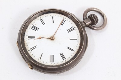 Lot 66 - Early 20th century military stopwatch, silver fob watch and three wristwatches