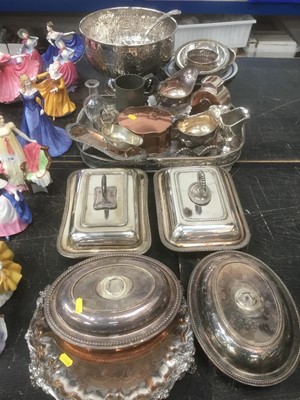 Lot 159 - Collection of silver plate including punch bowl, various items
