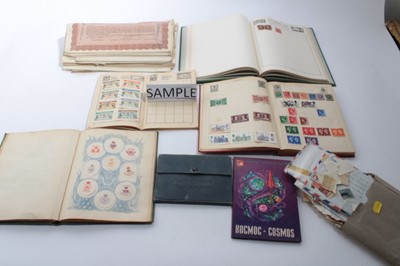 Lot 1287 - Collection of share certificates, stamp albums and a crest album