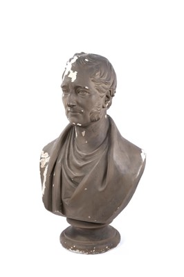 Lot 885 - 19th century plaster bust of a Gentleman