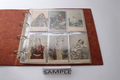 Lot 1295 - Collection of Indian postcards including many early cards, actors, women in traditional dress, Parsee beauties, water carriers, dancers, brides