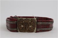 Lot 191 - Victorian Officers' sword belt with silvered...