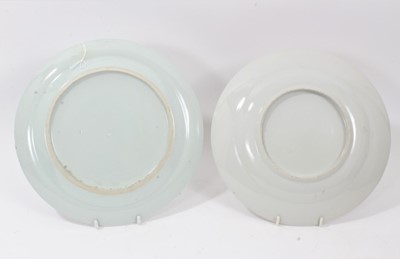 Lot 173 - Chinese export porcelain plate with initials to centre, together with a matching replacement by Samson (2)