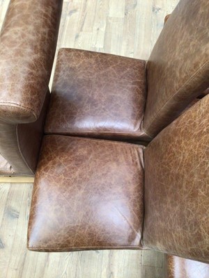 Lot 365 - Set of six contemporary leather dining chairs