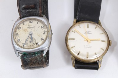 Lot 55 - Group vintage wristwatches including ladies' 9ct gold cased Accurist watch, gold plated gentlemen’s Flora watch in case, Avia Olympic, Limit, Sekonda, Seiko and others, plus Ingersoll pocket watch