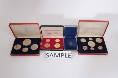 Lot 358 - World-mixed coinage to include Jubilee Mint T.D.C. Silver proof collection 2015, Isle of Man Silver £1's, Tonga proof sets 1967 x 2, G.B. Britannia Silver proof 20 Pence 1997, Botswana Silver proof...