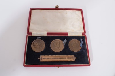 Lot 362 - G.B. - Set of AE Medallions 'The Three British Kings of 1936' George V, Edward VIII and George VI - diameter 32mm (Ref's: Eimer 2031, 2040b & 2047b) all in AU condition and in case of issue