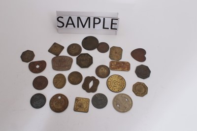 Lot 366 - G.B. - Market Tokens to include examples from Billingsgate, Borough, Birmingham, Covent Garden, Spitalfields, Stratford and Boxted, some  scarcer issues noted (47 tokens)