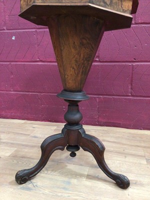 Lot 372 - Victorian sewing table on tripod base