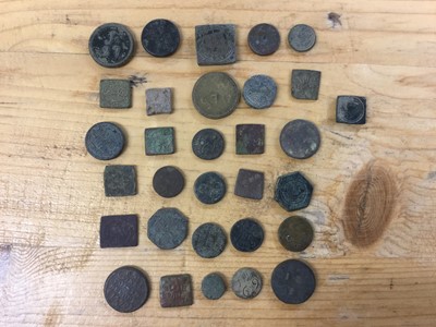 Lot 371 - European Medieval and Post Medieval coin weights, noted G.B. James I, 30 Shillings and others (N.B. generally poor to fine)