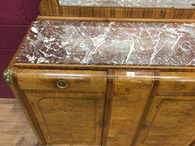 Lot 309 - French sideboard with mirrored back and rouge marble top, two drawers and cupboards below