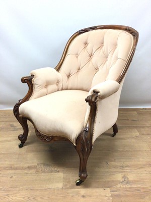 Lot 1501 - Victorian upholstered armchair