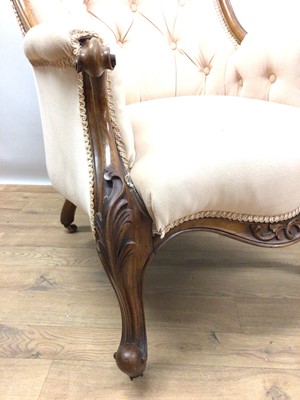 Lot 1501 - Victorian upholstered armchair