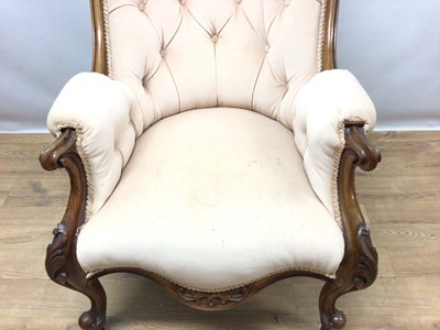 Lot 1501 - Victorian upholstered armchair